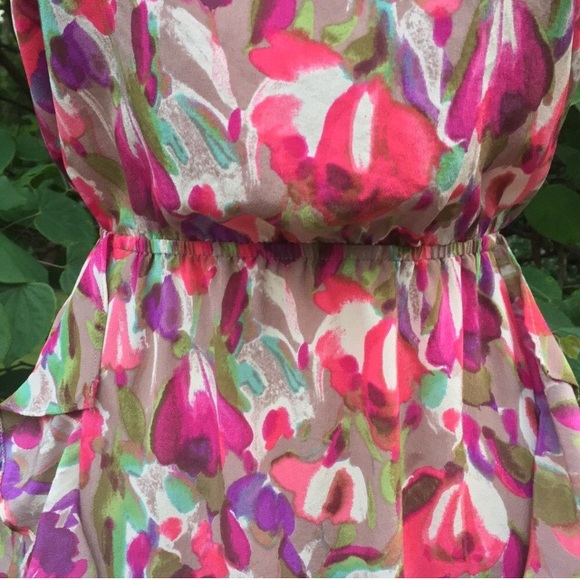 Colorful silk floral dress - Picture 7 of 8